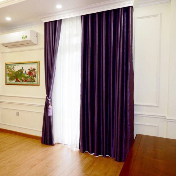 Rèm Vải 2 Lớp Tím RV47