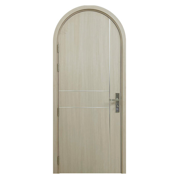 Cửa Composite Aravo Vòm Kết Hợp Chỉ Inox Trắng ARV-02